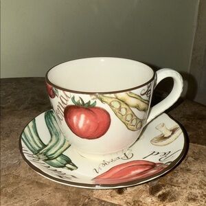 Franciscan Johnson Bros Vegetable Print Cup and Saucer Set